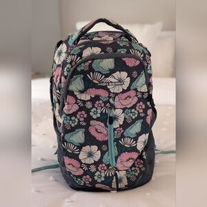 High Sierra Floral Backpack in Black, Pink, and Teal